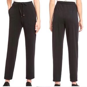 Eileen Fisher Pants Womens Size P S Drawstring Black Ankle Casual
